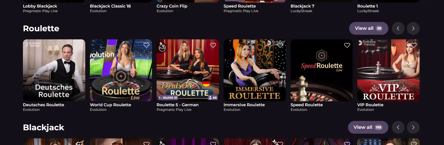 Live-Roulette-Tisch im Rockyspin Casino
